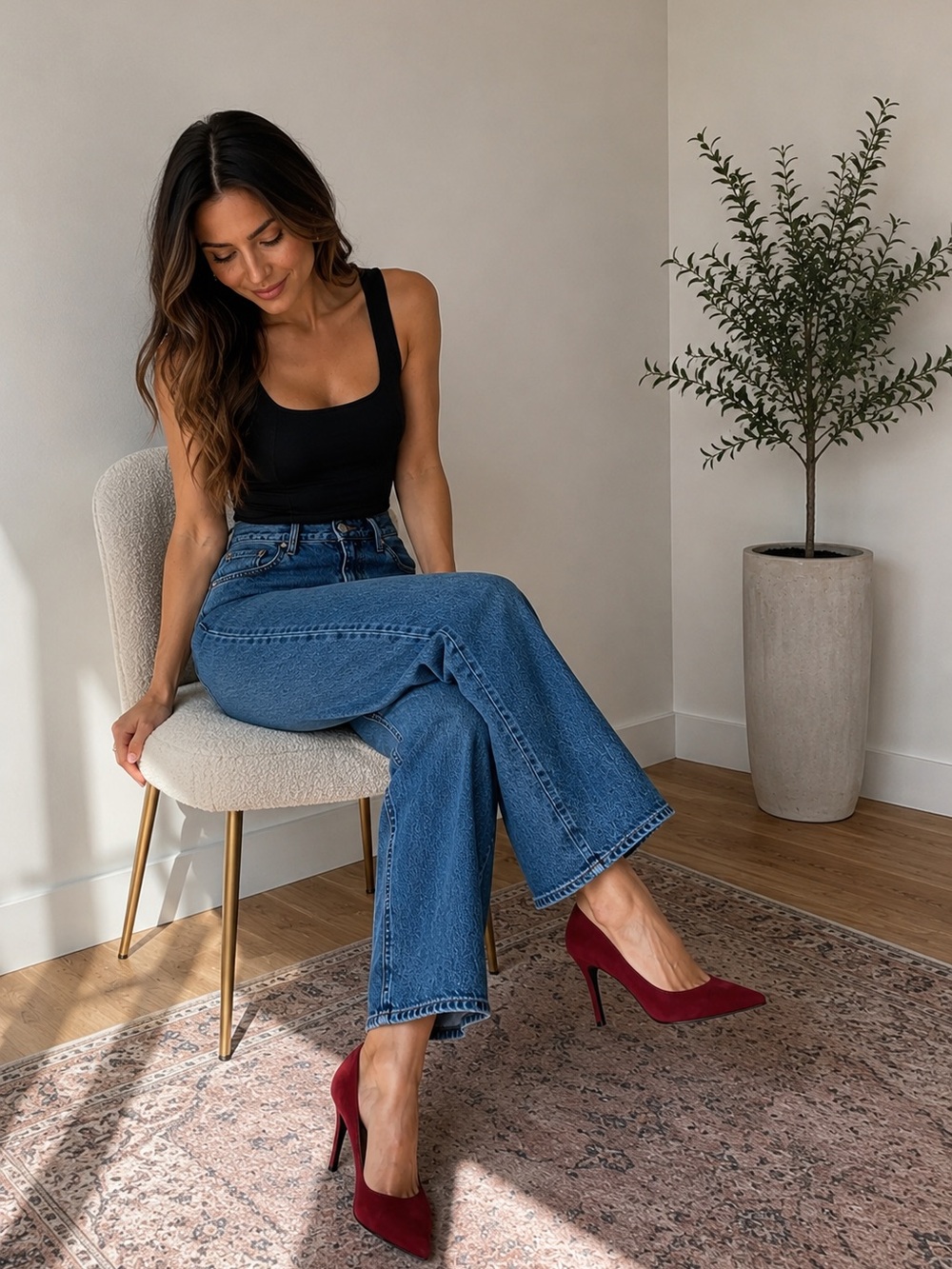 Kelly & Katie Wine Red Pointed-Toe Suede Pumps